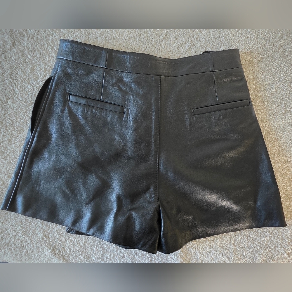 Karina Grimaldi Petronella Leather Skirt (Skort) - Black - Picture 3 of 4